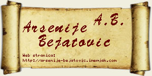 Arsenije Bejatović vizit kartica